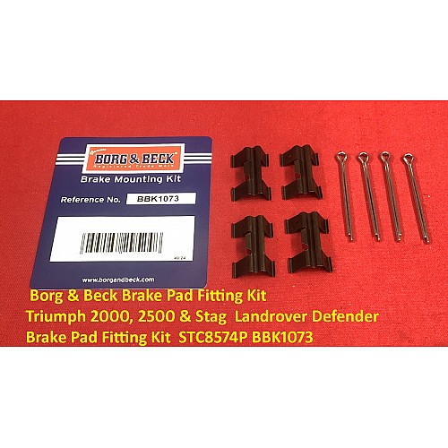 Borg & Beck Brake Pad Fitting Kit Triumph 2000, 2500 & Stag  Landrover Defender Brake Pad Fitting Kit  STC8574P BBK1073