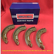 Borg & Beck Rear Brake Shoes Set  Ford Escort Mk1-Mk3 & Ford Capri Mk3 - BBS6119