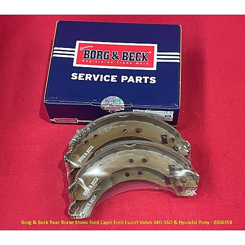 Borg & Beck Rear Brake Shoes Ford Capri Ford Escort Volvo 340-360 & Hyundai Pony - BBS6158