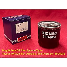 Borg & Beck Oil Filter Spin-on Type - Toyota VW Audi Fiat Daihatsu John Deere Ryco Z418  BFO4056