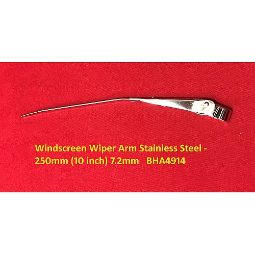 Wiper Arm 10 inch (250mm) Stainless Steel - 7.2mm Bayonet   BHA4914