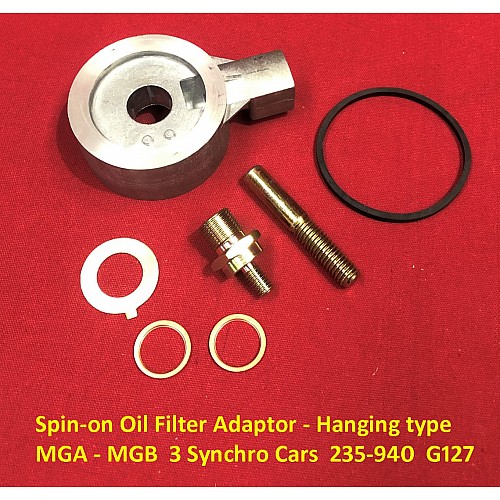 Spin-on Oil Filter Adaptor - Hanging type  MGA - MGB  3 Synchro Cars  235-940  G127