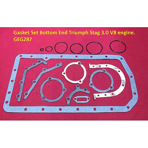 Gasket Set Bottom End Triumph Stag 3.0 V8 engine. GEG287