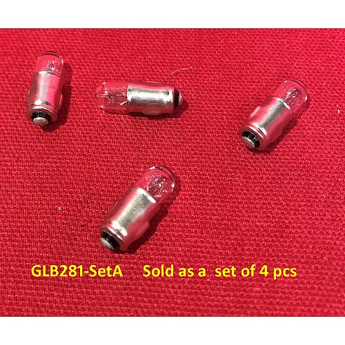 Dashboard Instrument & Warning Bulbs 12v.X 2w LLB281. (Set of 4). GLB281-SetA