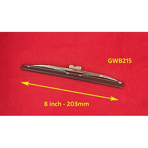 Wiper Blade 8 Inch (203mm) (5mm Hook - Spoon)  Stainless Steel  GWB215