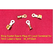 Ring Eyelet Spark Plug HT Lead Terminal for 7mm Lead x 4pcs    IA_HT32x4