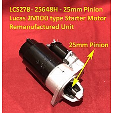 Lucas Classic 2M100 Type Starter Motor LRS00278  - Triumph & Rover SD1 Remanufactured Unit by Powerlite    25648H