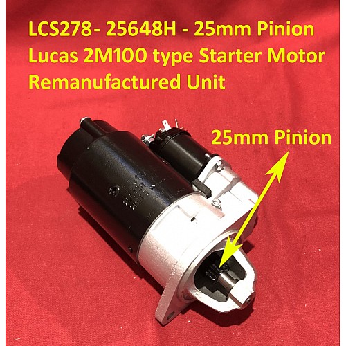 Lucas Classic 2M100 Type Starter Motor LRS00278  - Triumph & Rover SD1 Remanufactured Unit by Powerlite    25648H
