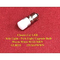 Classic Car LED - Side Light Gauge Dash Clock Interior Dome Light Upgrade Bulb  Warm White 80 LUMEN GLB233 12VBA9WWN
