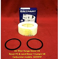 Air filter V8 Range Rover & Rover P5 & Land Rover Triumph V8  Carburetor models  605191P