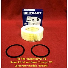 Air filter V8 Range Rover & Rover P5 & Land Rover Triumph V8  Carburetor models  605191P