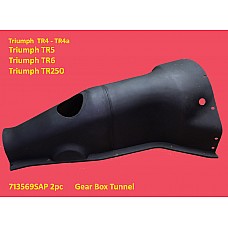 C&C Gearbox Tunnel Cover - Triumph TR4 to Triumph TR6  2pc Unit  Plastic Moulded Transmission Tunnel - 713569SAP