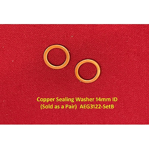 Copper Sealing Washer 14mm ID  (Sold as a Pair)  AEG3122-SetB
