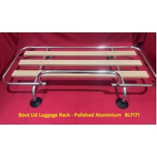 Boot Lid Luggage Rack - Polished Aluminium With Wooden Slats (Includes Fitting Kit) Dimensions 90 x 34 cm. BLF171