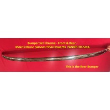 Bumper Set Chrome - Front & Rear -  Morris Minor Saloons 1954 Onwards  PAN101-111-SetA