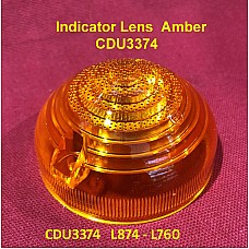 Indicator Lens L874 & L760 Amber Composite. Classic Mini Land Rover Triumph CDU3374