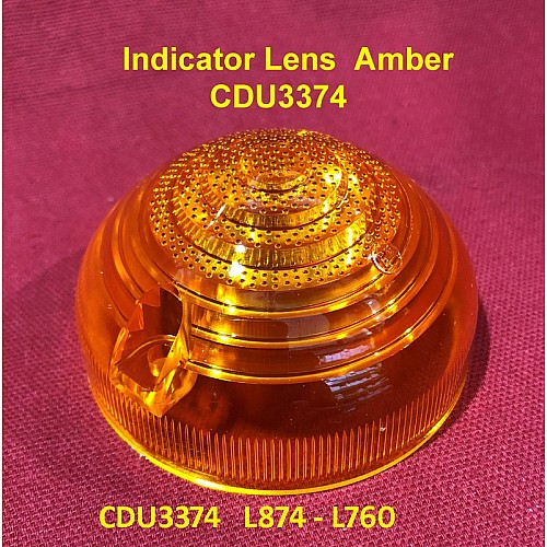 Indicator Lens  L874 & L760 Amber Composite. Classic Mini  Land Rover Triumph     CDU3374