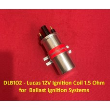 Lucas 12V Ignition Coil 1.5 Ohm  Ballast Ignition Systems. (Push In HT Lead)    DLB102