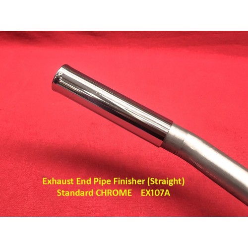 Exhaust End Pipe Finisher (Straight) Standard CHROME EX107A Exhaust End Pipe Finisher (Straight) Standard CHROME EX107A