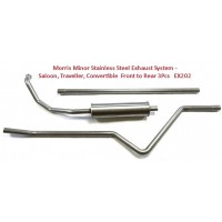 Morris Minor Stainless Steel Exhaust System - Saloon, Traveller, Convertible  Front to Rear 3Pcs   EX202