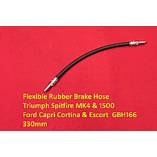 Flexible Rubber Brake Hose Triumph Spitfire MK4 & 1500 Ford Capri Cortina & Escort Rover P6 GBH166