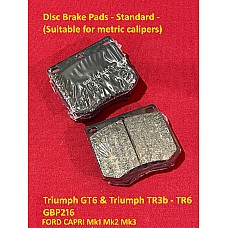 Disc Brake Pads - Standard -  (Suitable for metric calipers)  Ford & Triumph GT6 & Triumph TR3b - TR6   GBP216