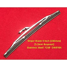 Wiper Blade 9 Inch (230mm) (5.2mm Bayonet)  Stainless Steel  F239  GWB164