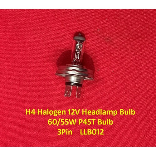H4 Halogen 12V Headlamp Bulb 60/55W P45T Bulb  3Pin    LLB012