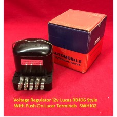 Voltage Regulator 12v Lucas RB106 Style  With Push On Lucar Terminals  SWH102