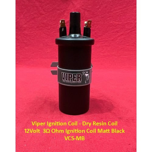 Viper Ignition Coil - Dry Resin Coil  12Volt  3Ω Ohm Ignition Coil Matt Black  VCS-MB