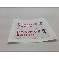 Vinyl engine bay POSITIVE EARTH warning sticker