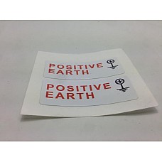 Vinyl engine bay POSITIVE EARTH warning sticker