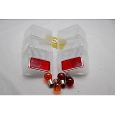 Mini Mk4 clear rear lens kit with coloured bulbs. MSSK036.