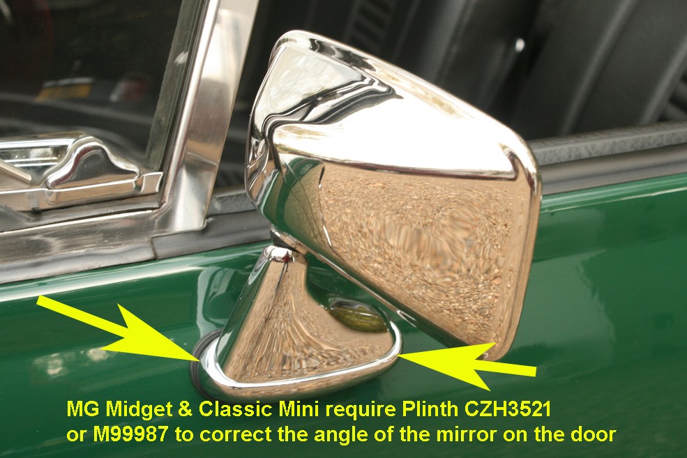 Classic Car Chrome Bullet Door Mirrors - Pair LH/RH Stainless Steel, Manual Fold, Screw-On, Fits MG MGB Triumph Ford Mini Tex Style