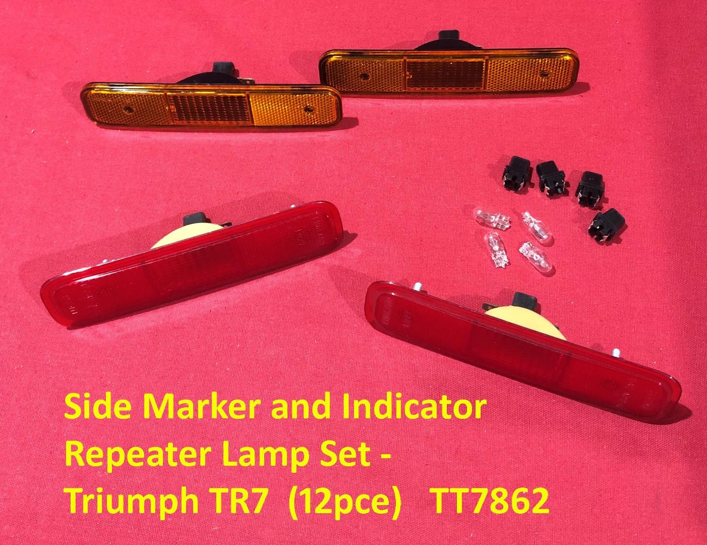 thumbnail image 2 of SCP British Front Side Marker Light Assemblies For Triumph TR6 1969-1976 – Pair Left & Right – New 2 of 4